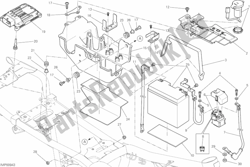 All parts for the Battery Holder of the Ducati Scrambler Classic Brasil 803 2018